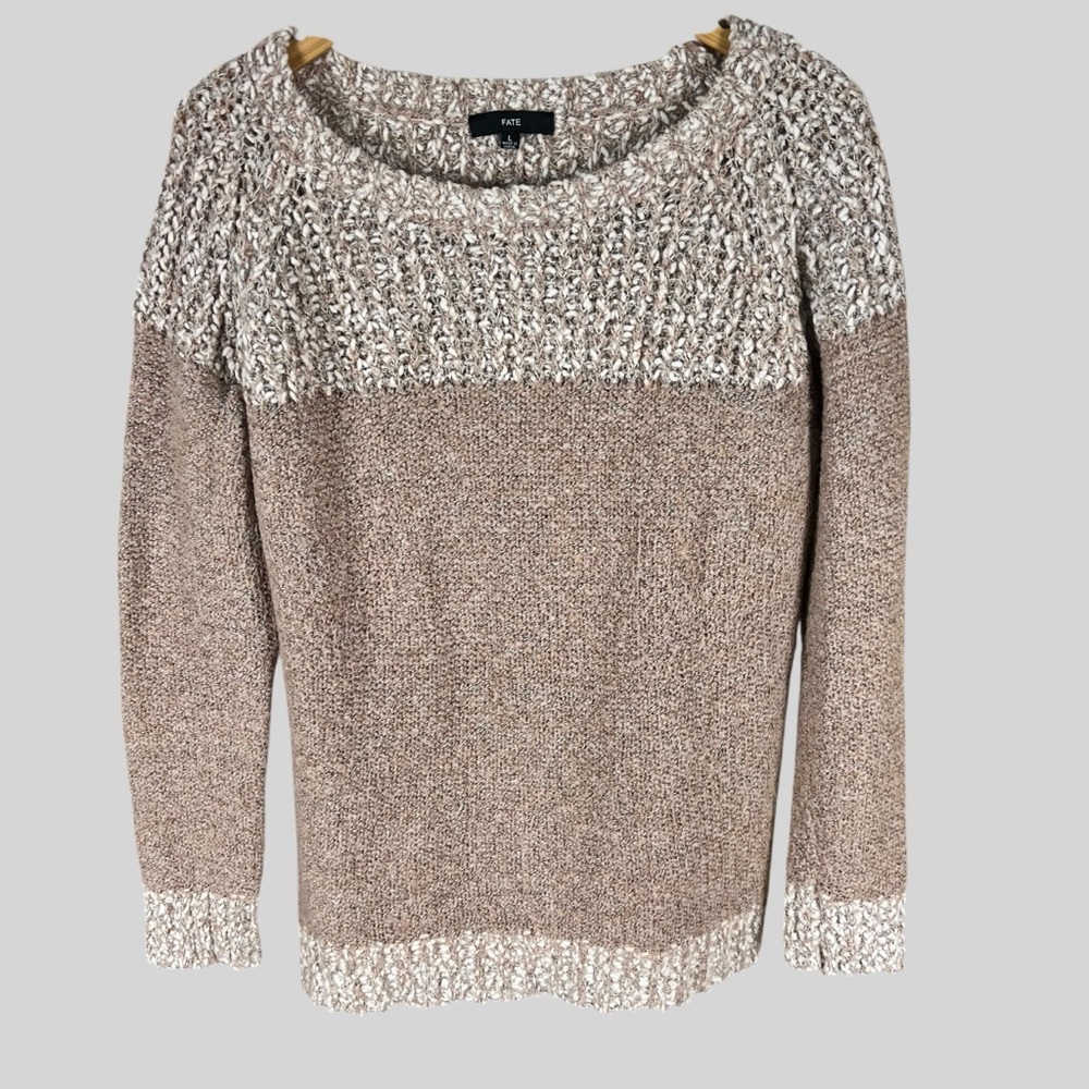 Fate Clarina Textured Pullover Sweater Loose Knit